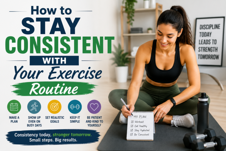 How to stay consistent with your exercise and maintain a regular workout routine